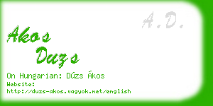 akos duzs business card